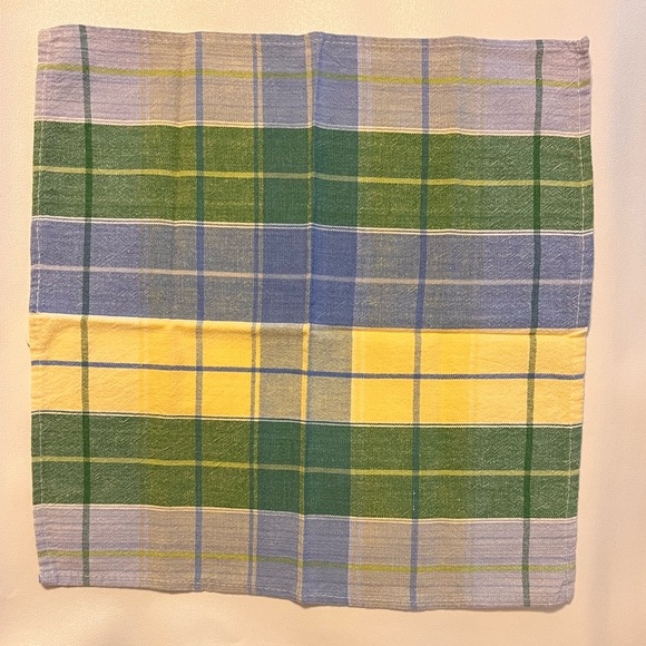 (2) sets of 4 napkins  Blue & White Plaid - Blue, White, Green & Yellow Plaid - Picture 4 of 5